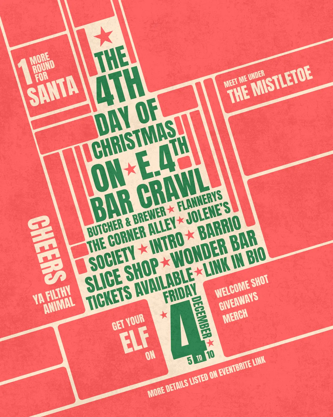 event-submission:The 4th Day of Christmas on E. 4th Bar Crawl