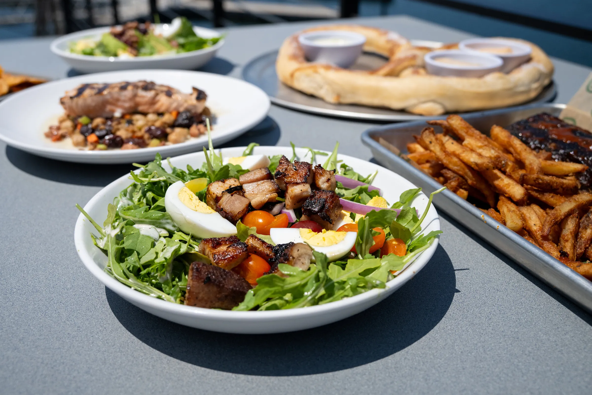 a plate of food on a table at The Galley